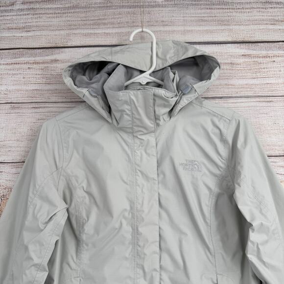 The North Face Resolve 2 Jacket Women’s XS Gray Beige Stowable Hood - Picture 3 of 11